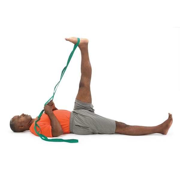 Hamstring stretch with strap – exer-pedia